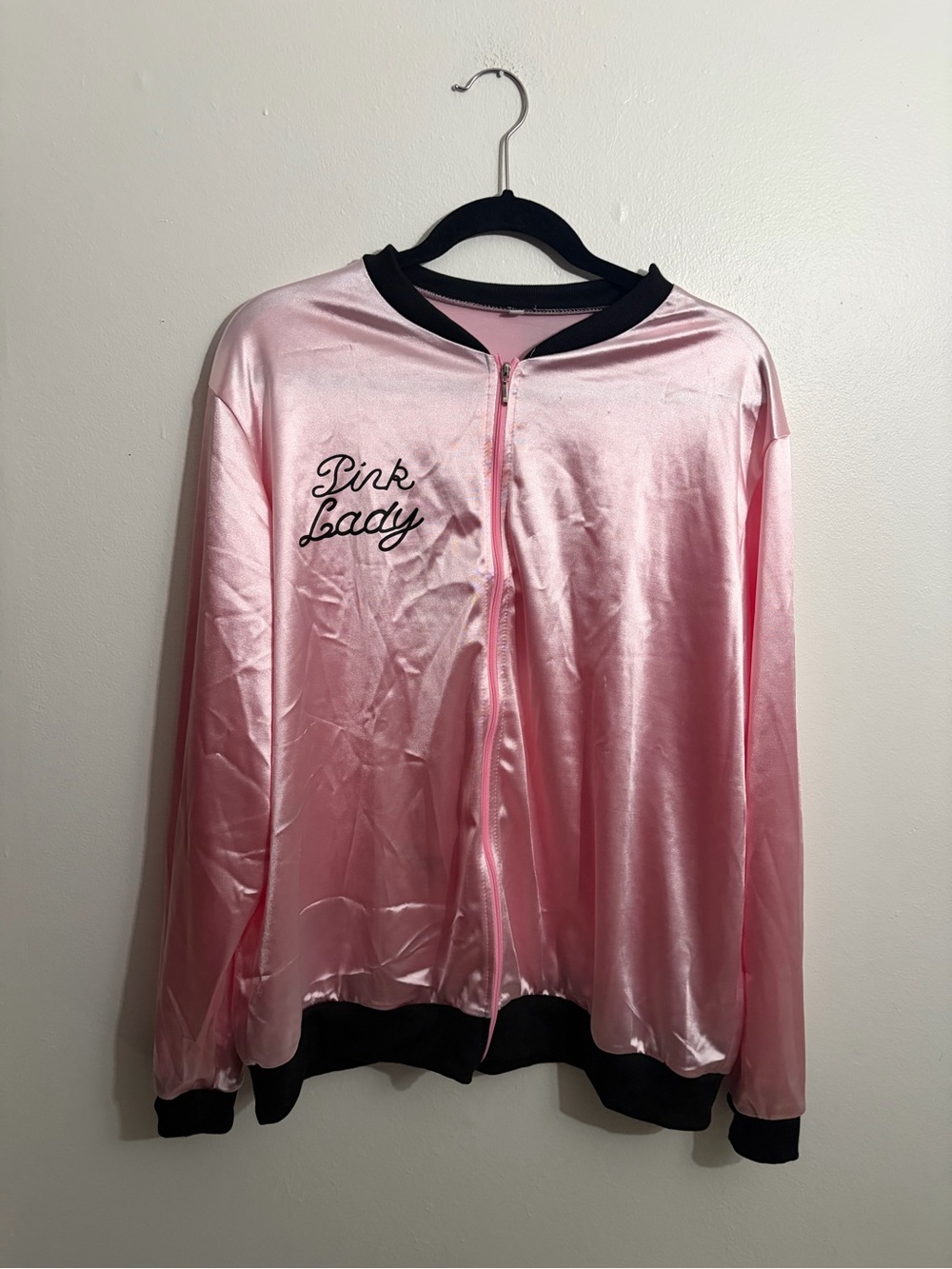 Pink Lady Satin Bomber Jacket - Pink